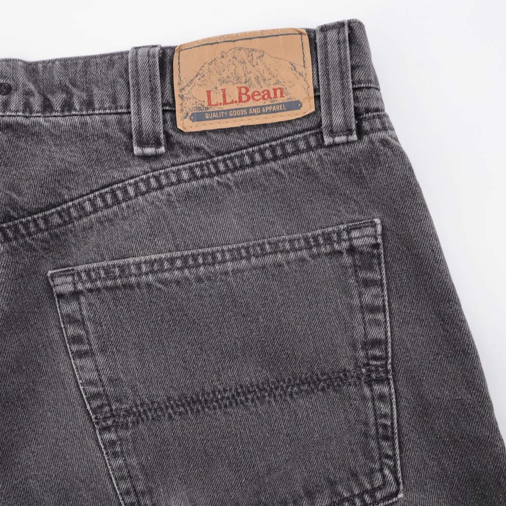 LL Bean Standard Fit Straight Leg Jeans Black Mens 35x29